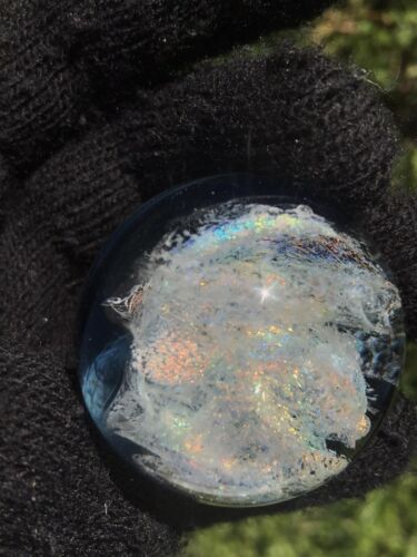 Glass Boro Marble Hand Made Rainbow Dichro Size 41mm Multi Color Art - Picture 13 of 17