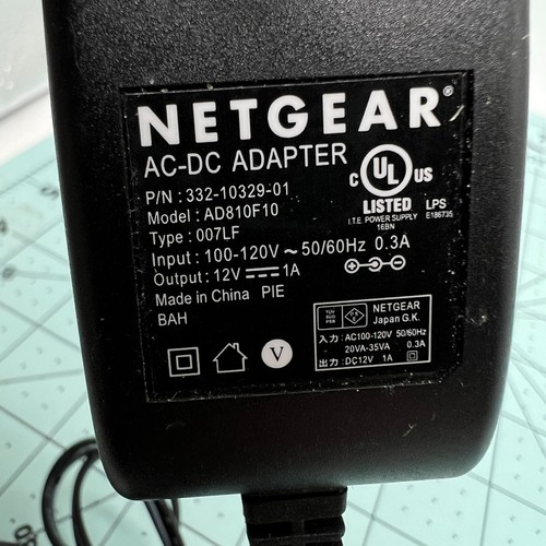 Netgear AC Adapter Model AD810F10 - with output 12V 1A - Picture 7 of 7
