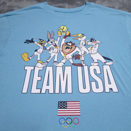WB LOONEY TUNES TEAM USA OLYMPICS T-Shirt Größe MEDIUM Neu mit Etikett - Bild 1 von 8