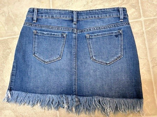 Girls Tractr Size 14 Denim Frayed Skirt Cotton and Spandex EUC - Picture 7 of 9