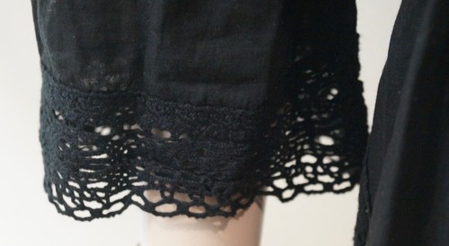 MICHAEL MICHAEL KORS Black Cotton Off Shoulder 3/4 Sleeve Embroidery Blouse Top  - Picture 4 of 7