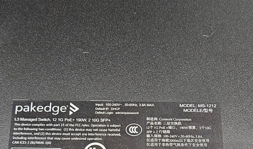 Pakedge MS-1212 L3 Managed Switch 10G SFP+ USED - Picture 5 of 5