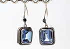 Lori Bonn Designer 925 sterling silver Indonesian Blue Topaz Earrings 43 Grams