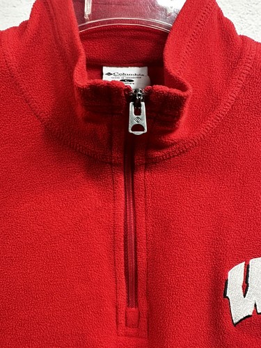 Wisconsin Badgers Columbia Fleece 1/4 Zip Women’s XL UWO Red Pullover mi - Picture 3 of 9