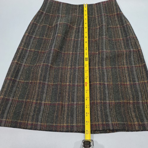 Falda para mujer Adolfo International a cuadros mezcla de lana 22" talla 8 vintage - Imagen 7 de 8
