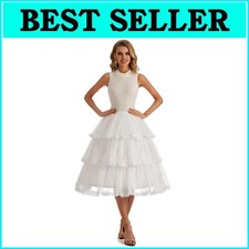Luxurious White 3 Hoop Petticoat for Women   Soft Tulle  Lace, US Sizes 0-14
