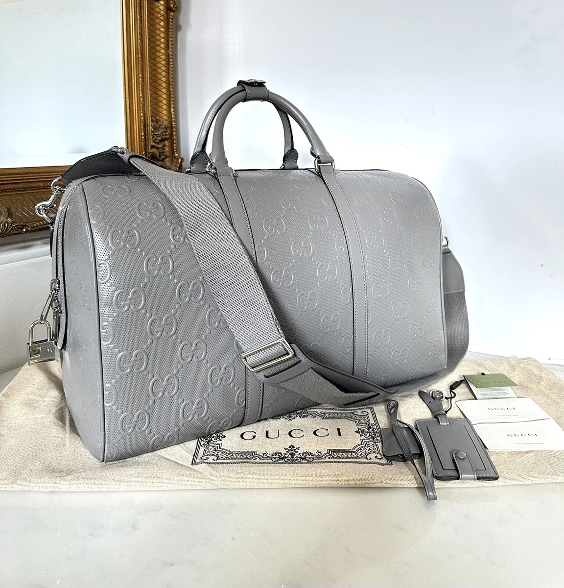 Gucci canvas shop travel bag