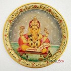 Decorative plates 12" Marble Stone Handmade Ganesha painting Home Decor Wall Gif