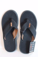 New Men's L 9.5/10.5 Wembley Premium Sandals Black Flip Flops Wide Straps New Men's L 9.5/10.5 Wembley Premium Sandals Black Flip Flops Wide Straps