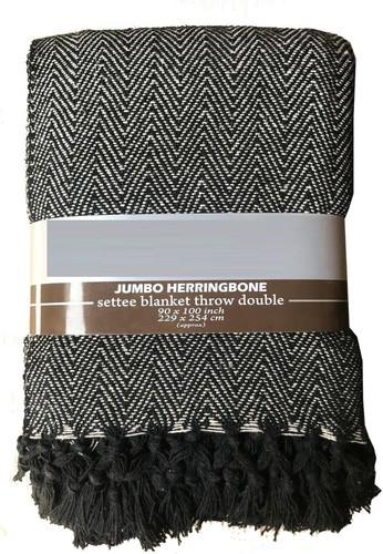 Herringbone Throw Blanket Settee Cover Throw 3 Seater Sofa Bedspreads 229x254cm - Picture 5 of 21