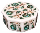 Jewelry Box White Pietra dura Inlay Art Handmade Home Decor Gift