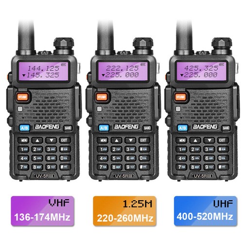 BAOFENG UV-5R III Tri-Band VHF/UHF Two Way Radios 5W Walkie Talkie + Headset LOT - Picture 4 of 12