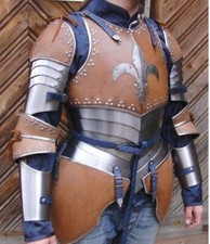 Medieval Knight Half Armor Suit Leather  Steel Warrior SCA Larp Cosplay Armor
