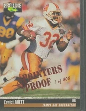 1995 Pro Line Printer's Proofs Buccaneers Football Card #100 Errict Rhett