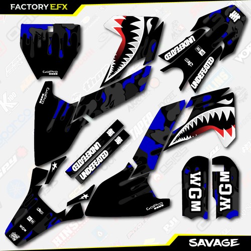 Kit de gráficos de carreras camuflaje salvaje negro y azul para Husqvarna TC50 TC 50 17-24 - Imagen 2 de 5