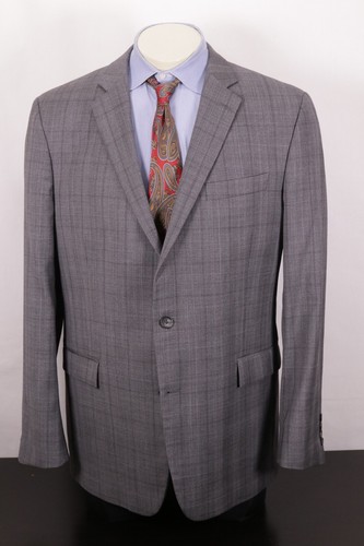 Brooks Brothers Saxxon Regent Fit grau bunt kariert Sportanzug Mantel -44 lang