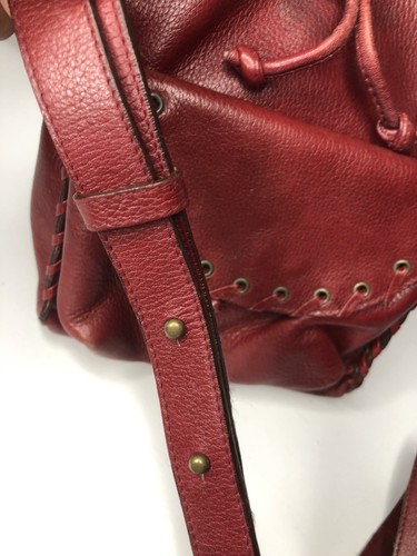 Linda Allard Ellen Tracy purse handbag backpack burgandy adjustable strap - Picture 6 of 12