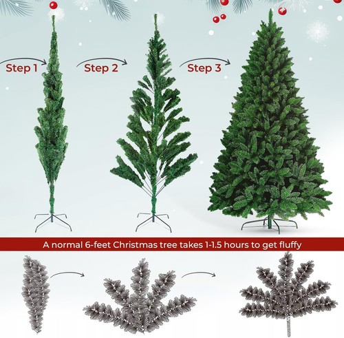 Große Colorado Kiefer künstliche Weihnachtsbaumspitzen Metallständer Weihnachten stapelbar - Bild 57 von 57