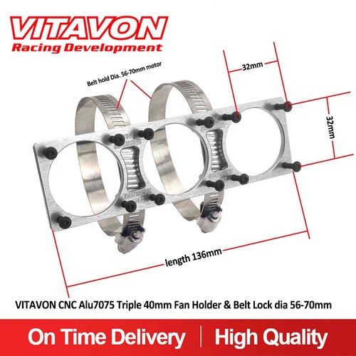 Vitavon CNC Triple Fan Holder&Belt Lock dia 56-70mm with 40mm Fan&fan cover - Picture 3 of 5