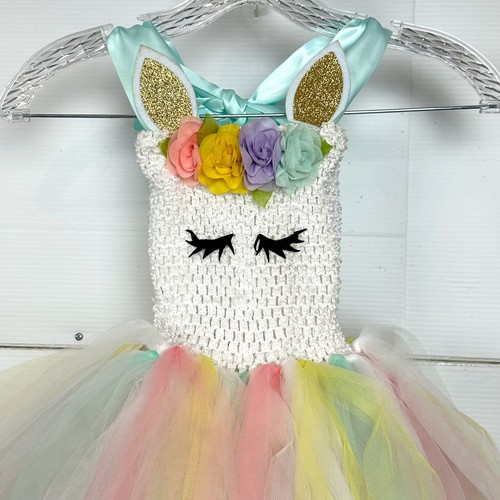 Unicorn Girls Princess Costume Dress Up Tutu Dress sz 4-6 - Picture 2 of 4