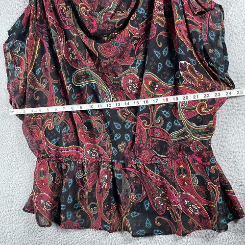 Top da donna Lane Bryant taglia 16 manica spaccata trasparente vita elastica collo a guscio - Foto 9 di 10