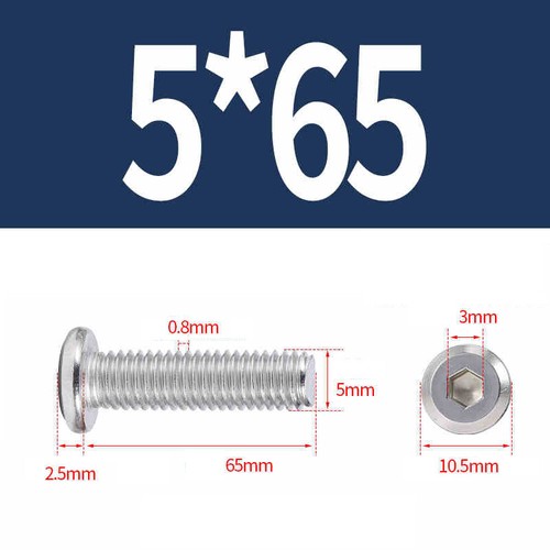 M5 Flachkopfschrauben Möbelschrauben Möbelverbinder Flachkopf Innensechskant - Picture 25 of 26
