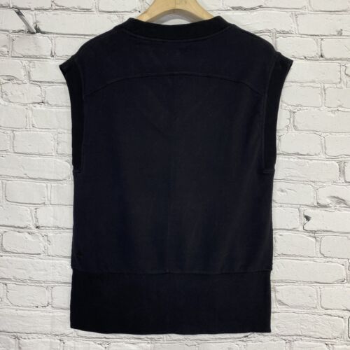 Athleta Women XS Retroterry V Neck Sweatshirt Black Sleeveless Tee Top Athletic - Picture 2 of 16