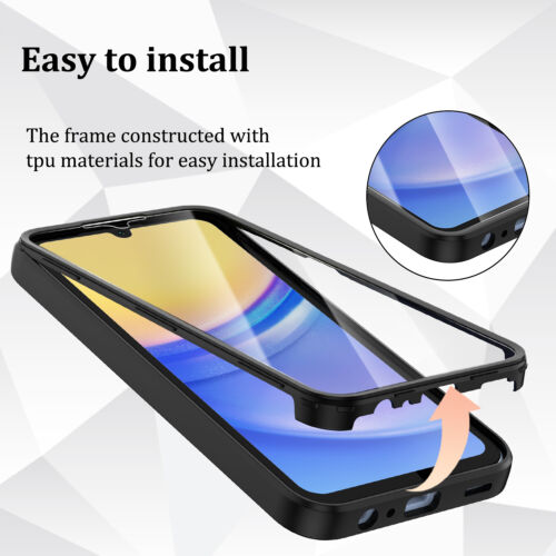 For Samsung Galaxy A15 5G Full Coverage Case Shockproof Cover + Screen Protector - Picture 24 of 84