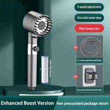 High Pressurized Filter Shower Head 3-Mode Adjustable Spray with Massage Brush R