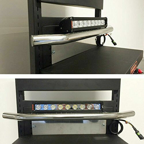 1x 23'' Chrome Bull Bar Front Bumper Working Lights License Plate Holder Braket - Picture 6 of 7