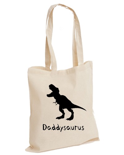 Daddysaurus Fathers Day Daddy Dinosaur Awesome Cotton Tote ( DADDYSAURUS , BAG ) - Picture 4 of 4