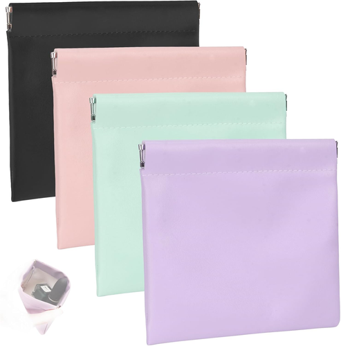 Snap Closure Organizer Pouch, 4Pcs Pocket Cosmetic Bag for Women Portable Waterp