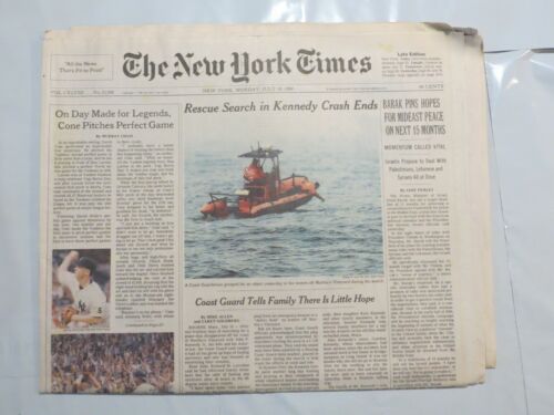 The New York Times July 19 1999 Kennedy Search Rescue Crash at Sea 8X - Afbeelding 1 van 1