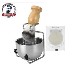 Shaving Kit 4Pc Shave Razor Faux Badger Brush Stand Soap Bowl Mug Gift Set Beard