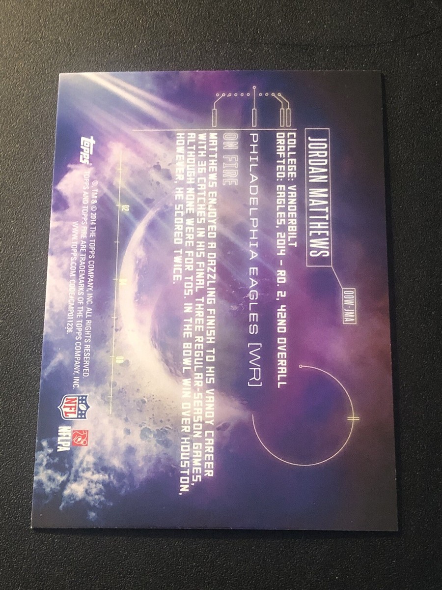 2014 Topps Fire Out of the World Rookies Jordan Matthews #OOW-JMA