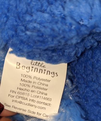 Neu mit Etikett Little Beginnings Blue Bear Lovey Sicherheitsdecke Minky Rosette Swirl - Bild 5 von 5