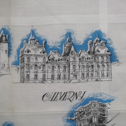 Handkerchief Vintage Top Pocket Square Hanky 1940s 1950s Tourist France Blois - Picture 11 of 12