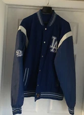 JH Design Wool & Leather Los Angeles LA Dodgers Reversible Jacket Size 2XL