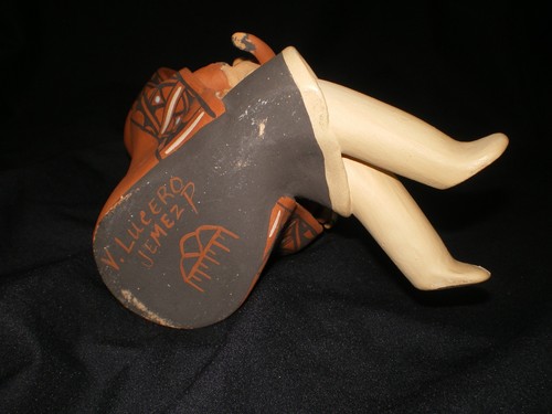 Vintage signierter Jemez Pueblo indischer handgefertigter Geschichtenerzähler aus Ton von Lucero - 7 Babys - Bild 9 von 10