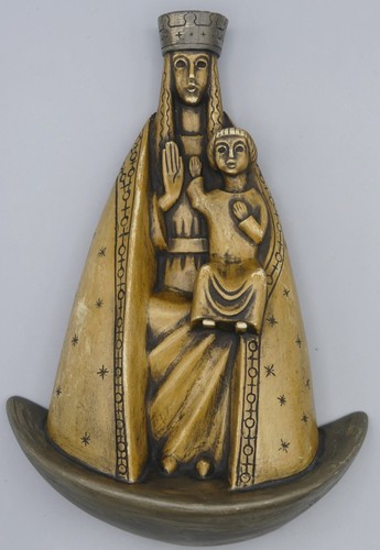 MADONNA MIT KIND WANDSKULPTUR HÄNGEND KUNSTGUSS 1514 VE? - Bild 8 von 9