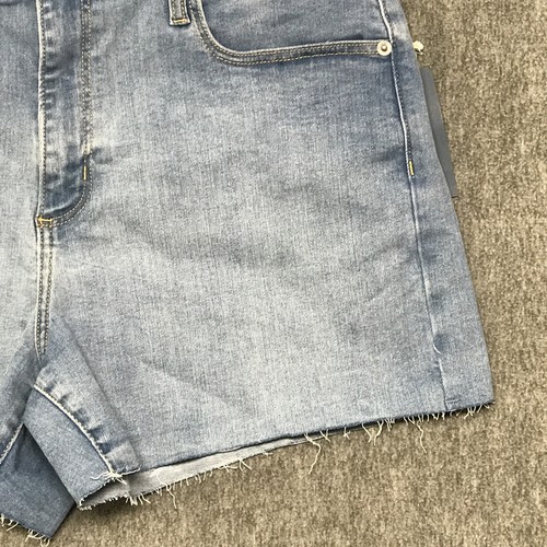 Universal Threads Shorts Womens 14 Blue Denim High Rise Midi Jean Raw Hem A11 - Picture 3 of 12