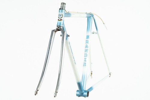 GRANDIS STEEL FRAMESET FRAME 80s CAMPAGNOLO VINTAGE LUGS ROAD RACING BIKE OLD - Picture 10 of 17