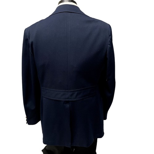 Vtg 70's MTG Men Blue MoD Sport Coat GOLD Btn Jacket BELTED BACK Leisure Bla - Picture 3 of 10