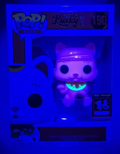 Lucky #190 Lucky Cat Pink Blacklight Funko Pop! Asia Year of Dragon LE2000 P/P - Picture 2 of 8