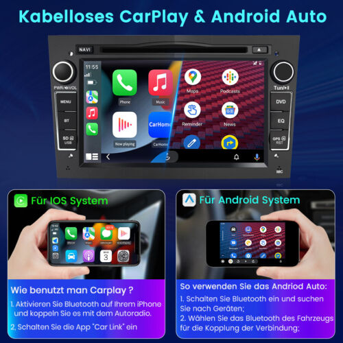 DVD Carplay Android 13 Autoradio GPS BT SWC Für Opel Zafira B Corsa C D Astra H - Bild 5 von 14