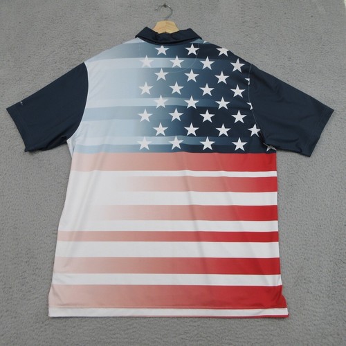 Walter Hagen Golf Shirt Men XL Blue Patriotic Performance Polo Moisture-Wicking - Picture 17 of 19