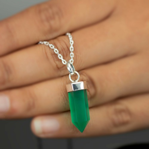925 Sterling Silver Hexagonal Bullet Pendant And Earring Onyx Gemstone Jewellery - Picture 42 of 59