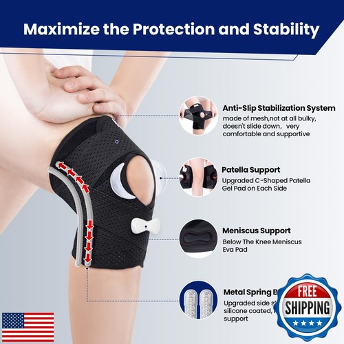 JOMVD Kniebandage für Meniskusriss, Knieschmerzen, verstellbar atmungsaktiv Knie Sup - Bild 3 von 5