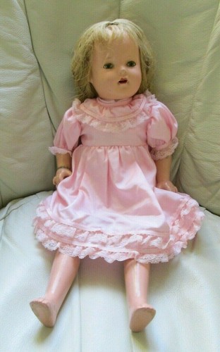 1928 ANTICA BAMBOLA EFFANBEE 18"~"MARY-LEE"~SENZA CREPE~OCCHI VERDI O/C~DENTI+LINGUA - Foto 3 di 12