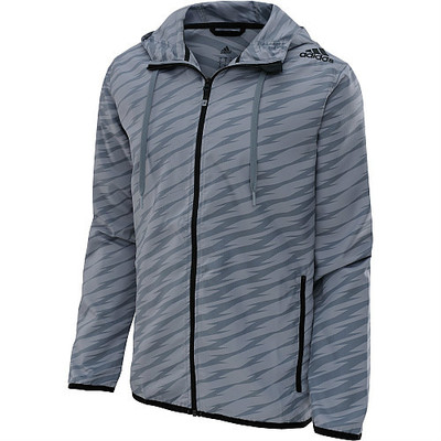 ADIDAS ULTIMATE SHOCKWAVE FULL ZIP FZ HOODED WIND JACKET